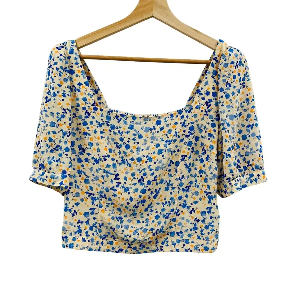 Favorite Daughter M The One That Got Away Top Poppy Floral White Print